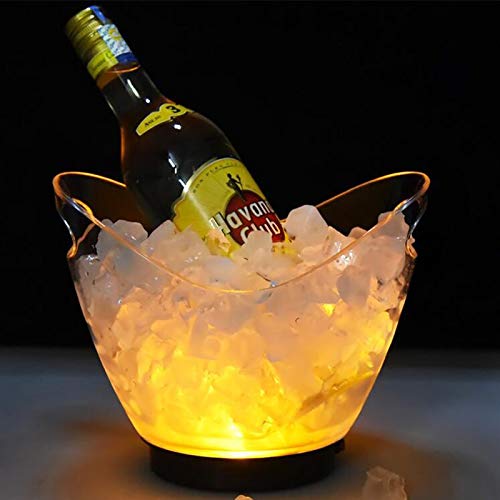 Uziqueif Secchiello Ghiaccio Vino LED, Secchiello per Champagne, Portaghiaccio, 2L,Multi Colored