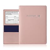 Genuine Leather Passport Holder Cover - Stylish Leather Passport Wallet with 4 X 3 Inches Immunizati