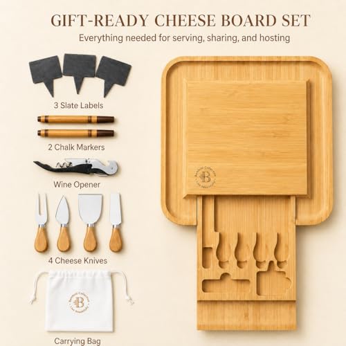 Charcuterie Board – Bamboo Cheese Board and Charcuterie Gift...