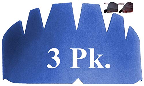 3Pk. Dark Blue Baseball Caps Crown Inserts Comfortable, Flexible & Long Lasting Hat Shaper, Foam Hat Liner Support for Snapback Caps, Fitted Caps, and More. 100% Mbg, 1 Free w/Purchase of 3Pk.
