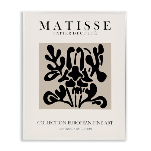 Stupell Industries Abstract Contemporary Black Floral Design Matisse Typography, Design by Ros Ruseva
