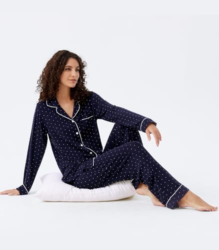 Image of WiWi Viscose from Bamboo Women's Pajamas Set Super Soft Button Down Top and Pants Sleepwear Cooling Pjs S-3X