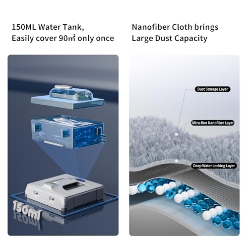 Image of HUTT A1 Auto Window Cleaning Robot, Upgraded 4 Water Spray & 6000PA High Suction Power Window Cleaner with Laser Sensor Detection, Perfect for High-Rise Windows, Tiles and Glass