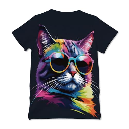 Image of Ainuno Graphic Tees for Boys Girls Kids 7-14Y, Summer Short Sleeve T Shirt Cool 3D Print