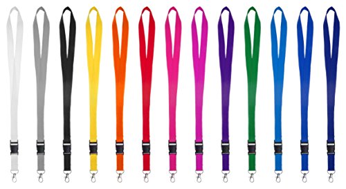 1 x Karteo® Schlüsselband mit Karabinerhaken und Schnalle rot | unbedruckt | zum Umhängen für Ausweise Autoschlüssel Zugangskarten