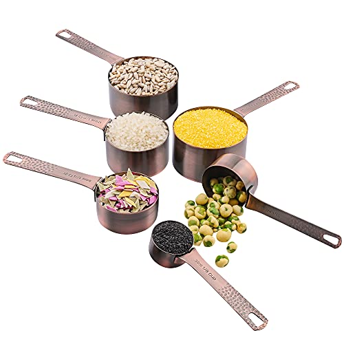 Smithcraft Measuring Cups Set, Copper Measuring Cups Set, Stainless Steel Measuring Cups Set, Kitchen Measuring Cups, Heavy Duty 6 Measurer Cups And 1 Ring #TOP5