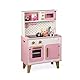 Janod - Candy Chic Big Wooden Cooker for Children - Equipped with Fridge and Microwave, Sound and Light - Pretend Play - 6 Accessories Included - For children from the Age of 3, J06554, Pink and White
