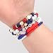 Ardorchid 4th of July American Flag Bracelets for Women Red White and Blue USA Stretchy Beaded Bracelets Patriotic Independence Day Heishi Bracelets Party Decorations Jewelry