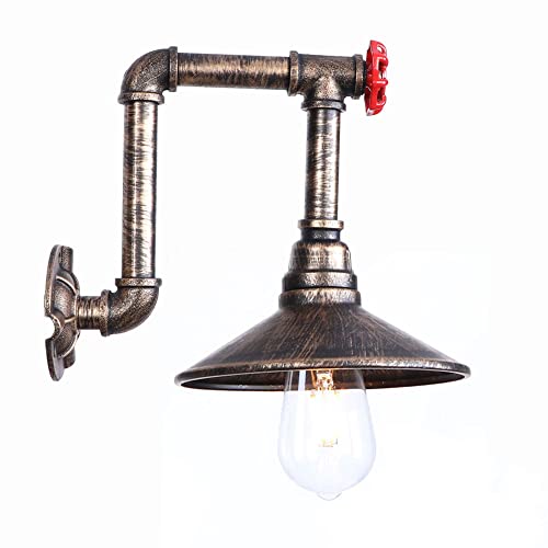 Aplique de pared industrial E27 de hierro forjado retro con diseño de tubería de agua 3