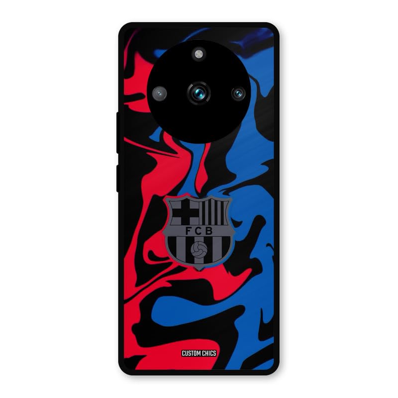 Image of PrintShield FC Barcelona Comic Back Cover for Realme 11 Pro, Shockproof Printed Phone Case with Soft TPU Sides & Anti-Slip Grip