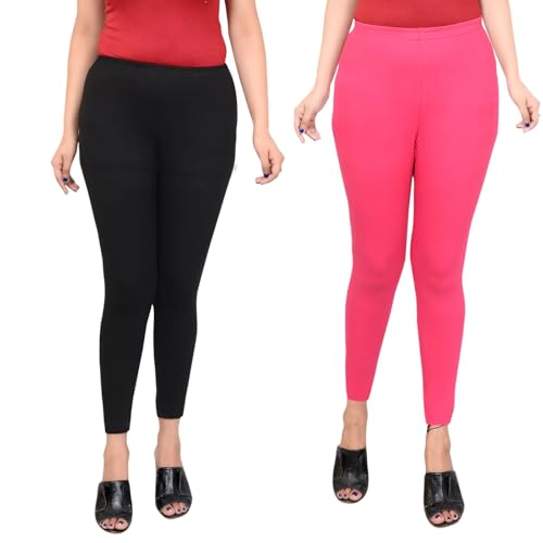 Image of Women Ankle Length Leggings Combo Pack Stretchable Comfortable Slim Fit High Waist Leggings for Women Ankle Length Soft Fabric