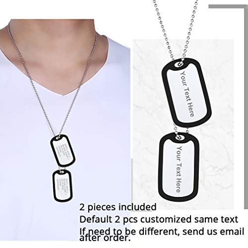 PROSTEEL Militärischen Erkennungsmarken 2 personalisiert Dog Tags im Armeestil mit Kugelkette und Silikon Edelstahl Medical Alert Anhänger Halskette Name Texte Gravur für Geburtstag Vatertag