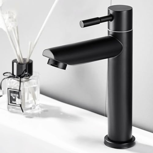 Robinet de lavabo anti-éclaboussure à commande unique noire - 2