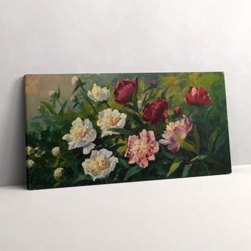 Grand tableau 140x70cm de peinture murale de belles fleurs Wallfluent pour décoration