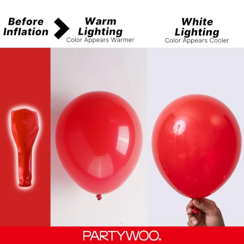 Image of PartyWoo Red Balloons 50pcs Red Helium Latex Balloons 12 Inch | Birthday Graduation Bachelorette Citizenship Firefighter Strawberry Anniversary Cherry Party Decorations Red-Y57