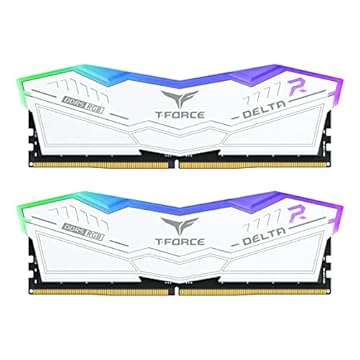 TEAMGROUP T-Force Delta RGB DDR5 Ram 48 GB (2 x 24 GB) 8000 MHz PC5-64000 CL38 M-DIE Módulo de memória RAM para chipset série 600 700 XMP 3.0 pronto branco FF4D548G8000HC38EDC01