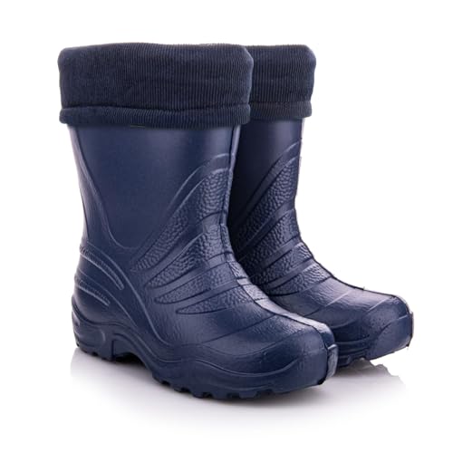 LEMIGO Unisex Kinder EVA Gummistiefel Gefüttert Leichte Warme Regenstiefel...
