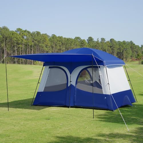 Vidalido Tents，3-4 Person Camping Tent with Extended Vestibule，Weather Resistant Family Tents with Breathable Mesh Windows，Easy Install Waterproof Outdoor Tent for Backpacking and Camping Hiking