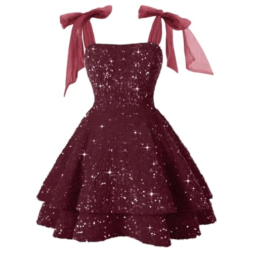 Robe à paillettes bretelles spaghetti avec coupe ligne A confort