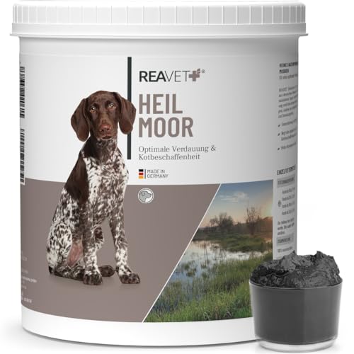 ReaVET Heilmoor für Hunde 1,3kg - Verbessert die Kotbeschaffenheit, Optimale Verdauung, Immunsystem, Magen-Darm-Aktivität, Appetit Anregung I Natürliche Heilerde Moor Hund