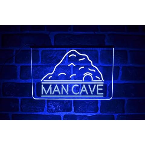 Man Cave Bar LED Neon Light Up Sign | USB Wall Plaque For Home Pub Shed Garage Cover