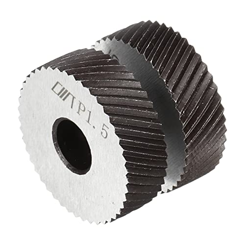 uxcell 2Pcs 26x8x8mm Knurling Wheel Kit 1.5mm Pitch Diamond Wheel Linear Knurl