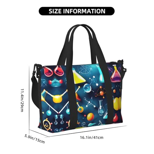 Abstract Science Chemistry print Travel Duffel Bag,workout duffel bag, overnight shoulder Bag,Weekender Bag for Women Men4