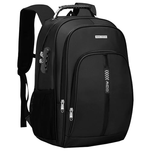 GMTA Mochila Bolsa Masculina Feminina Notebook Executiva Anti Furto Resistente à Água Escolar Faculdade Passeio Trabalho Viagem Cabo De Aço Saída Usb Saída Fone de ouvido (PRETO)