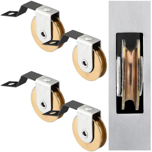 Threlaco 4 Pack Sliding Screen Door Tension Spring with Roller Compatible with Academy Doors B 638 B 687 B 639 B 756 Sliding Screen Door Rollers 1 Steel Ball Bearing for Top Bottom Tracks