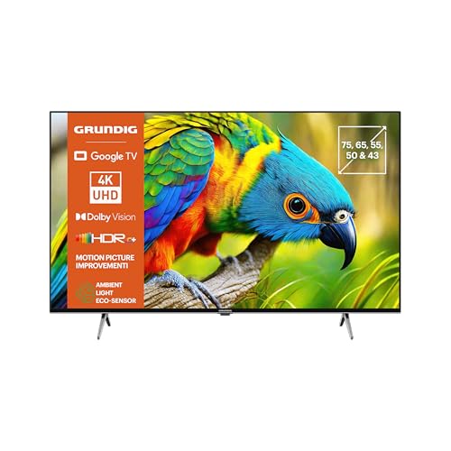 Grundig 75 GUB 7340 Fernseher 75 Zoll (189 cm) LED TV, Google TV, Google Chromecast, 4K UHD, Dolby Vision, HDR10+, Micro Dimming Engine, Magic Fidelity, Bluetooth, Smart TV, Schwarz