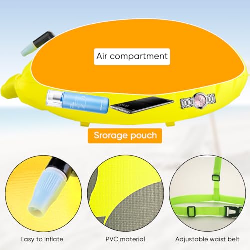 LUXHEIM 2 Pack Schwimmen Boje Schleppschwimmer für Open Water Schwimmen gut sichtbar Schwimmer Dry Bag wasserdicht aufblasbare PVC Schleppschwimmer für Triathlons