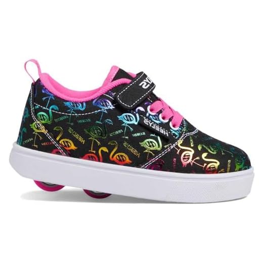HEELYS Girl's Pro 20 X2 (Little Kid/Big Kid/Adult) Black/Pink/Rainbow 2 Little Kid M