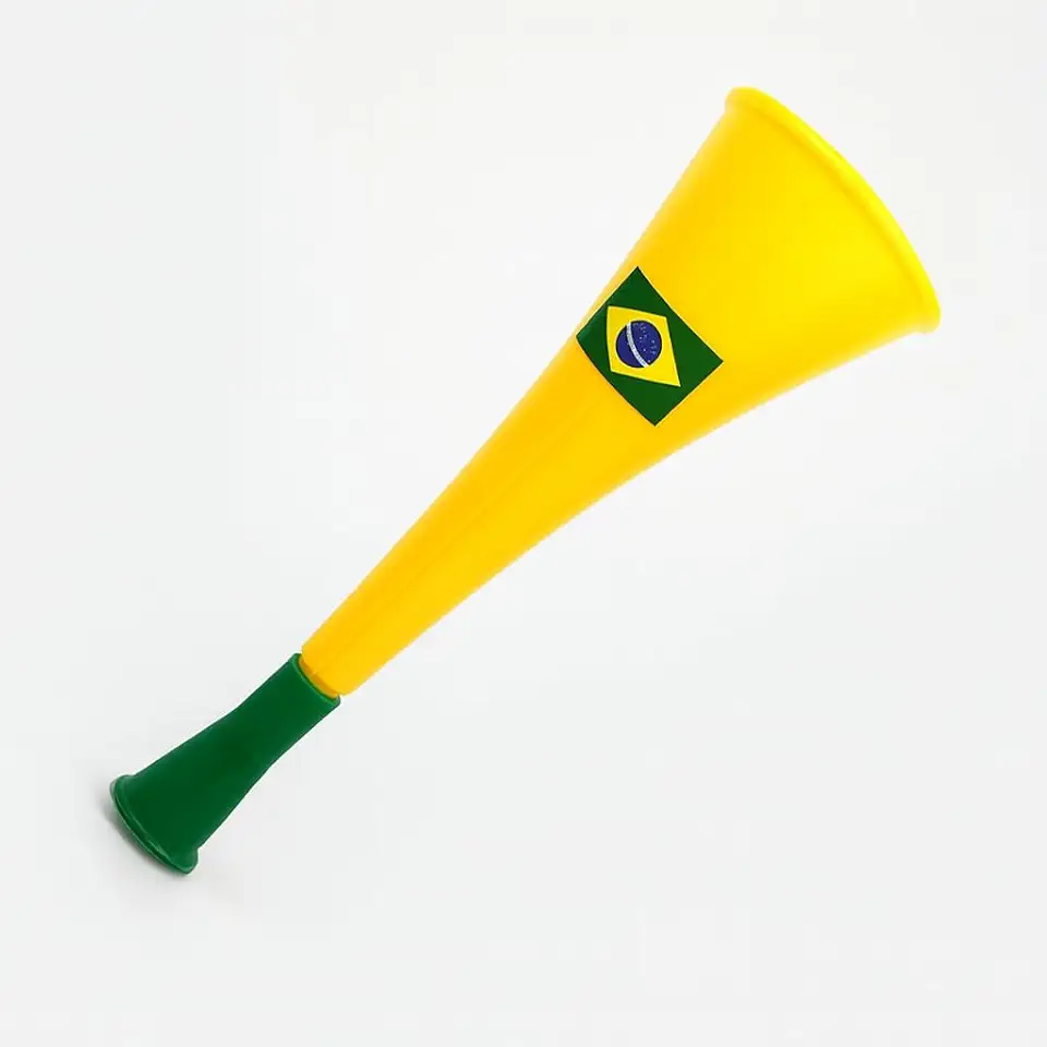 Vuvuzela Brasileira, Corneta Torcedor 28cm, Verde e Amarelo do Brasil