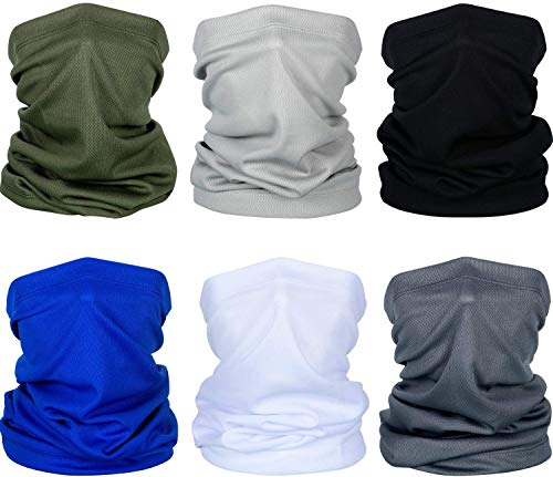 6 Pieces Summer Face Mask, Sun UV Protection Neck Gaiter Mask Magic Face