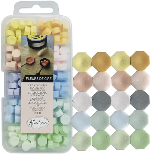 Aladine – Caja de cera de 10 colores pastel – Perlas de cera para sello