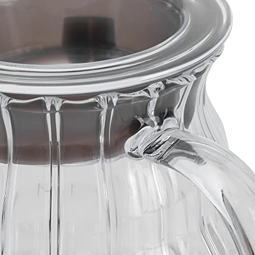Fdit Transparent High Borosilicate Glass Coffee Pot Exquisite Coffee Maker Kettle Teapot Supply with Rubber Cover for Home Hotel Office(2#) Coffee Servers