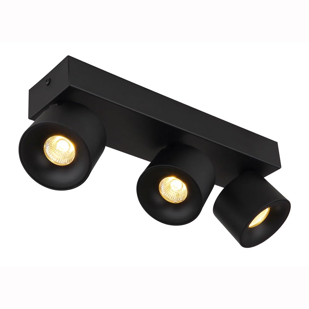 Deckenlampe Spotleuchte Spotleiste LED 3-Flammig schwarz Strahler schwenkbar