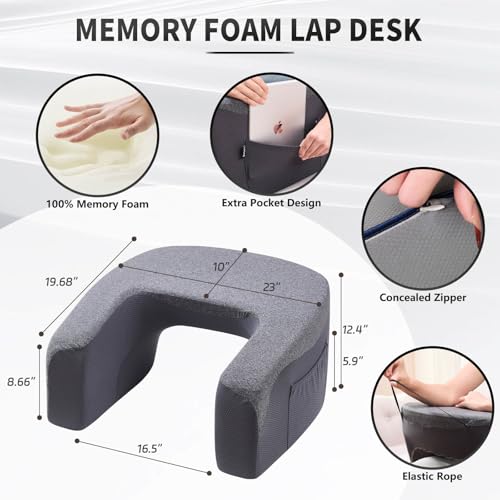 Image of cooloo8 Reading Pillow, Lap Desk, Laptop Pillow for Lap, Large Gaming Pillow for Reading, Working, Gaming or Sitting in Bed Floor Couch(Dark Grey)
