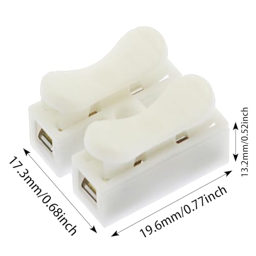 DZS ELEC 50PCS Push in Quick Wire Cable Connectors Quick Connect Press Terminals for Lighting Motors Automotive Wiring Electrical Control and Power Supply - Thumbnail 3