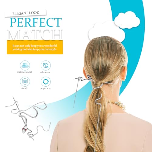KALLORY Chinese Hair Sticks Metal Snake Hair Claw Clips with Tassel Hair Stick Hairpin Chignon Pin Hair Jaw for Women Lady Hair Accessories Womens Hair Accessories - Image 4