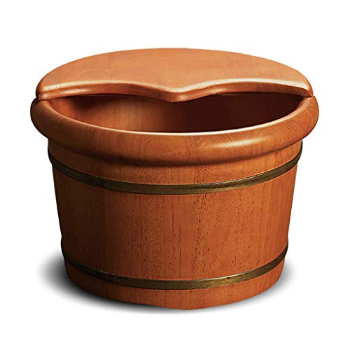 ELzEy Bañera para pies, Lavabo para pies, Cubo para bañera, Masaje, SPA, Sauna, remojo, baño para pies, Cubo de Madera, SPA para pies, Lavabo para el hogar, Presente Full Moon