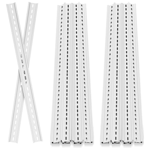 Yaocom 10 Pcs Din Mounting Rail High Slotted Extruded Metal Rail for Hardware Components Mounting Switch Installing Fixed Solid State Relay (Silver,39 x 1.38 x 0.3 Inch)