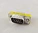 Connector and Terminal, Â VGA/SVGA 15 Pin DB15 Male to Male Plug D-SUB 3 Rows Mini Gender Changer Adapter