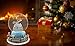 Lightahead Musical Flying Santa Figurine 120MM Poly Resin Water Snow Globe with Inside House and Train at Base revolving