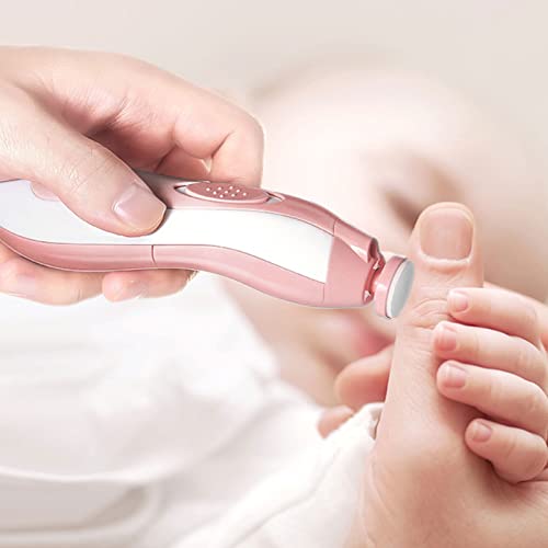 Cortadores de unhas de bebê 6 em 1 - Aparador de unhas elétrico seguro para bebês 6 em 1 com luz LED