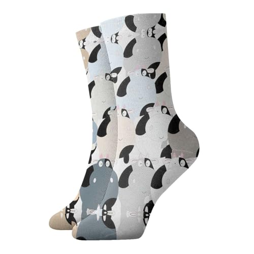 Zcmkjlg Cow Collection - Calcetines gruesos y acogedores, calcetines casuales con estampado completo para hombres y mujeres, uso diario en casa