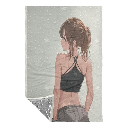 Manta para sofá de anime negro para tardes de cine y relax en casa 3