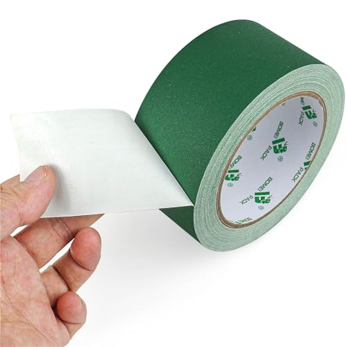 Image of BOMEI PACK 3 Pack Dark Green Gaffer Tape 2inch x 20yds, Matte Non-Reflective Stage Tape, No Residue Hand Tear, for Labeling, Cable, Photo Studio, Painters and Ductwork