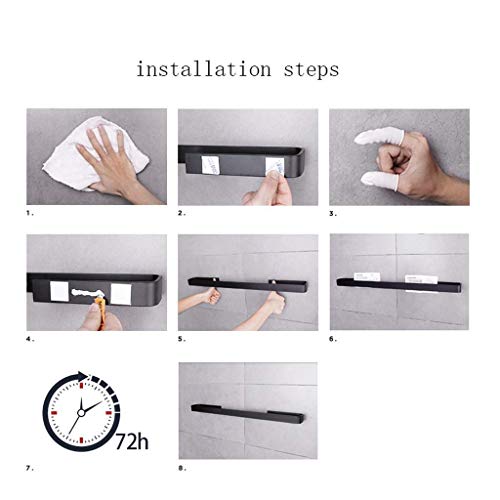 Rack de barre de serviette et porte-rangement mural double usage - 5