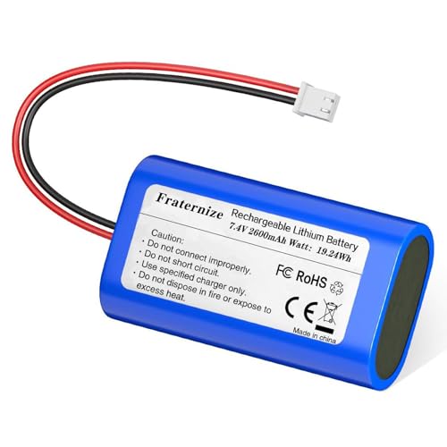 Fraternize 7.4V 2600mAh Rechargeable Battery Lithium li ion Batteries with XH2.54-2P Connector for Electronics, Lighting, Equipment 7.4v Battery Pack